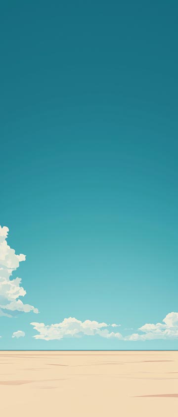 Simple horizon line separating a blue sky and beige ground