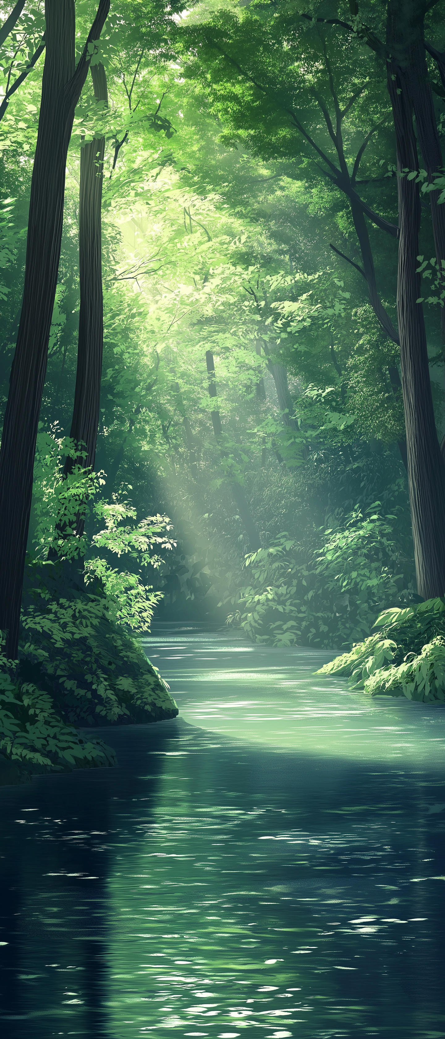 Peaceful River Bend Nature Smartphone Wallpaper