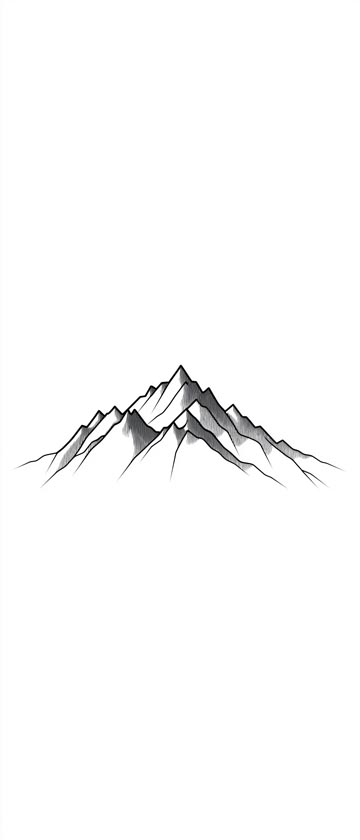 Simple mountain outline in black on a white background